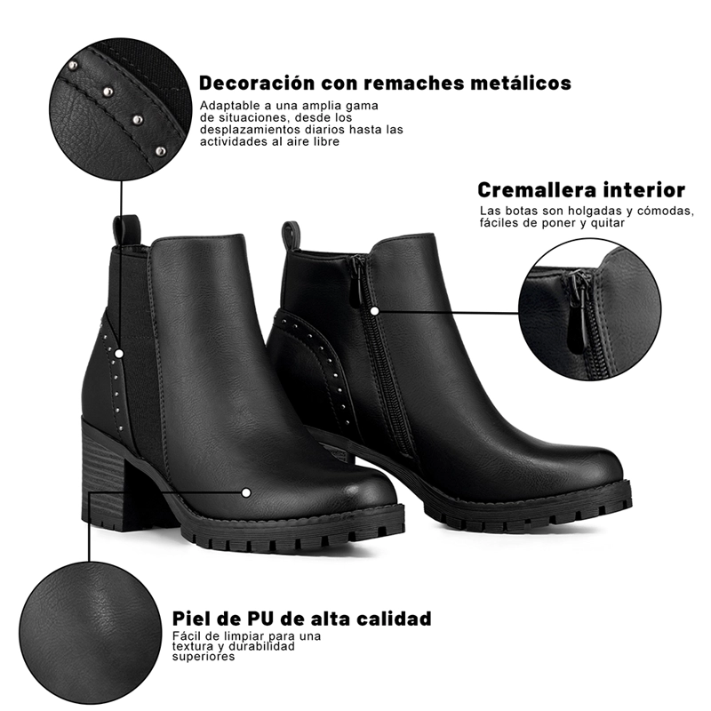 BOTIN TACO MUJER CASUAL PU WEIDE QBM17 - 8