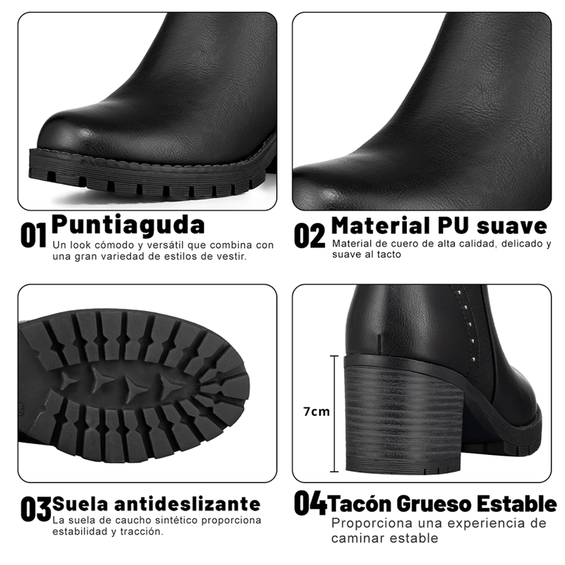 BOTIN TACO MUJER CASUAL PU WEIDE QBM17 - 9