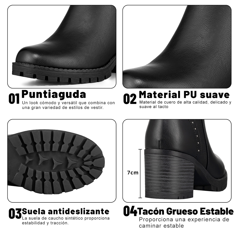 BOTIN TACO MUJER CASUAL PU WEIDE QBM17 - 9