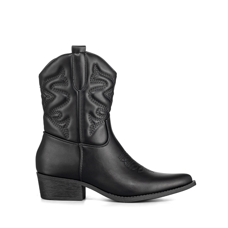 BOTIN CASUAL MUJER MODA VINTAGE COWBOY BORDADO WEIDE QBM20 - 1