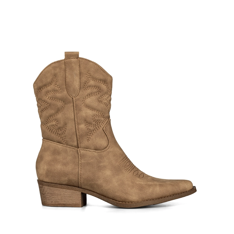 BOTIN CASUAL MUJER MODA VINTAGE COWBOY BORDADO WEIDE QBM20 - 1