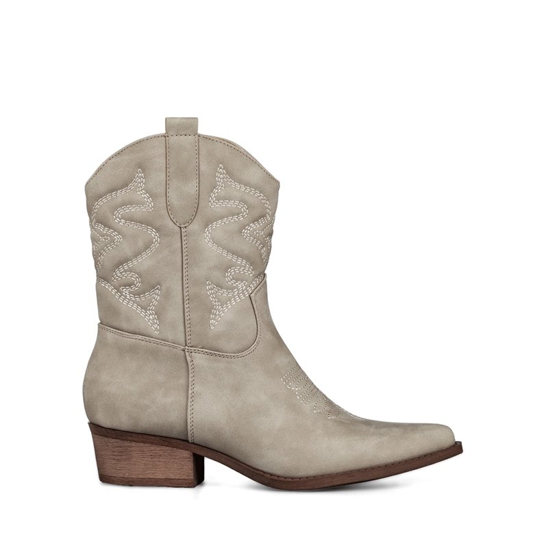 BOTIN CASUAL MUJER MODA VINTAGE COWBOY BORDADO WEIDE QBM20 - 1