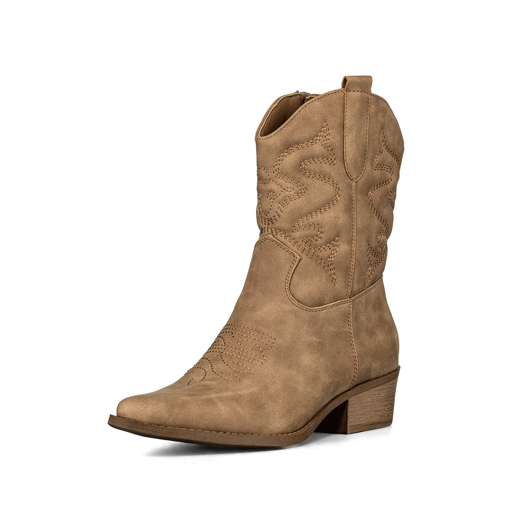 BOTIN CASUAL MUJER MODA VINTAGE COWBOY BORDADO WEIDE QBM20 - 5