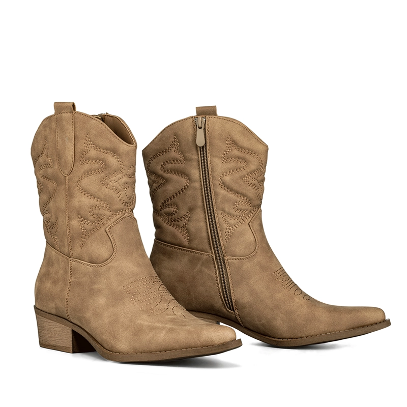 BOTIN CASUAL MUJER MODA VINTAGE COWBOY BORDADO WEIDE QBM20 - 6