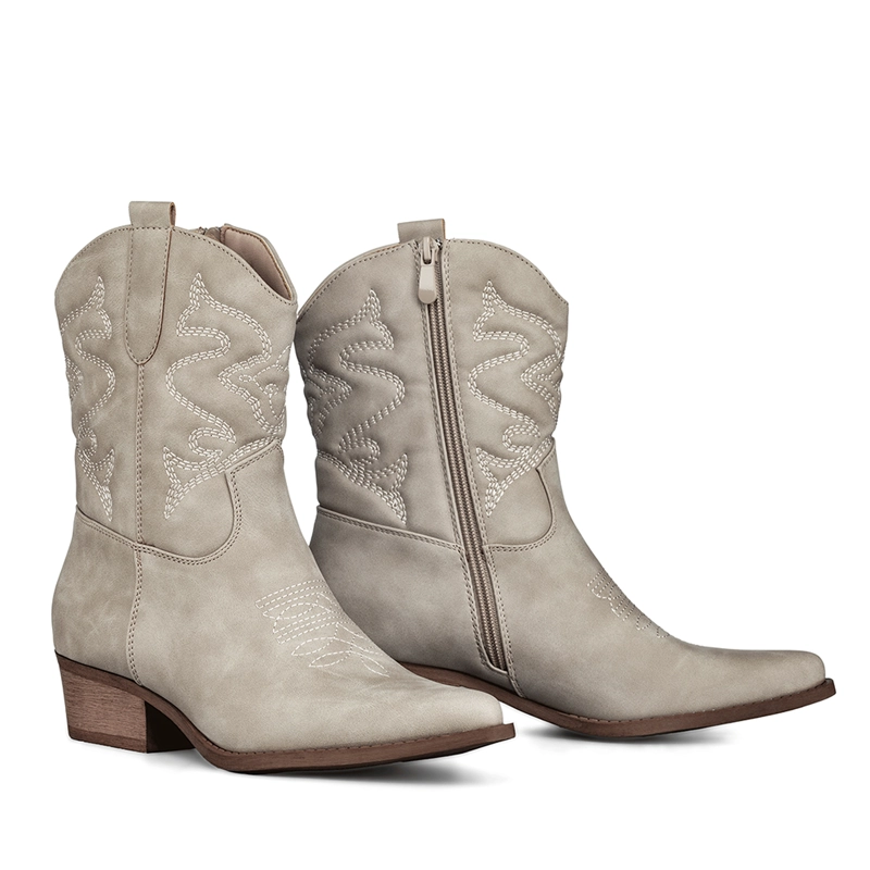 BOTIN CASUAL MUJER MODA VINTAGE COWBOY BORDADO WEIDE QBM20 - 6