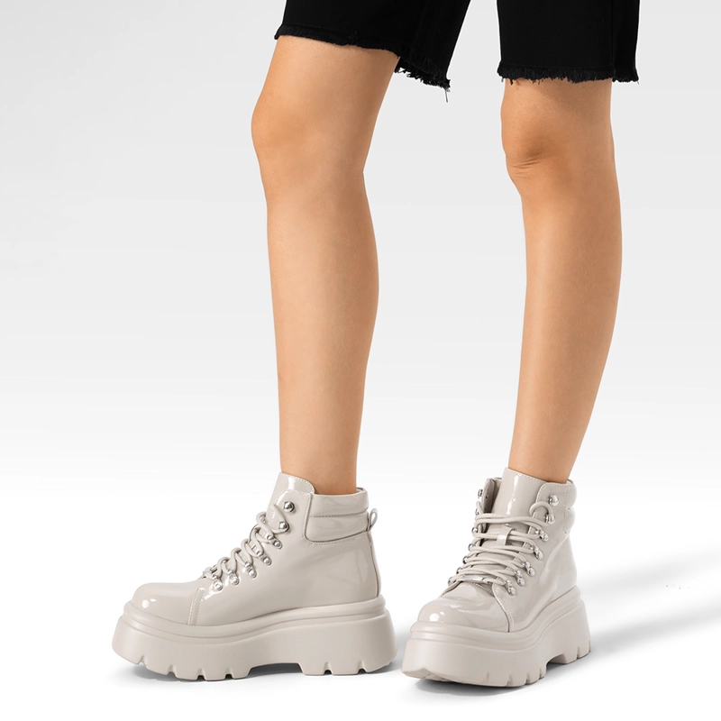 BOTIN BEIGE CASUAL MUJER WEIDE DH56 - 3