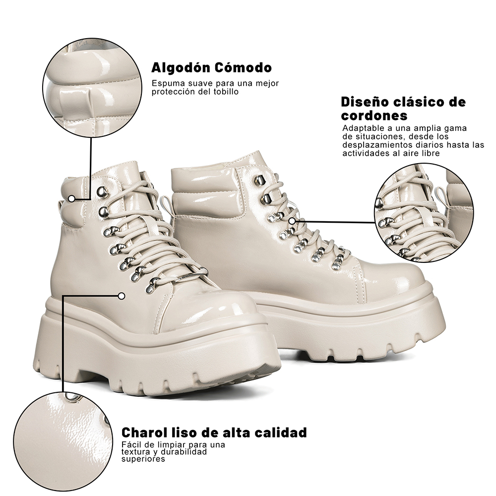 BOTIN BEIGE CASUAL MUJER WEIDE DH56 - 8
