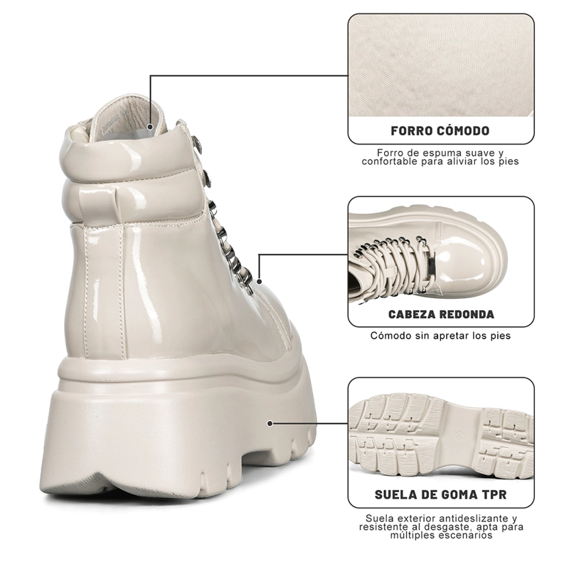 BOTIN BEIGE CASUAL MUJER WEIDE DH56 - 9