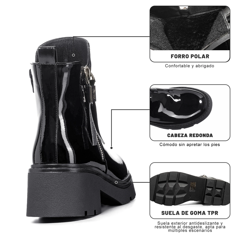 BOTIN CASUAL MUJER PU COMODO VINTAGE WEIDE ZS65B - 9