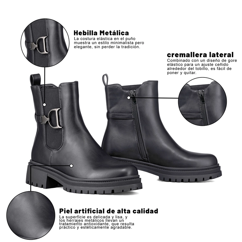 BOTIN CASUAL MUJER ECO CUERO CON FELPA COMODO WEIDE ZS60 - 8