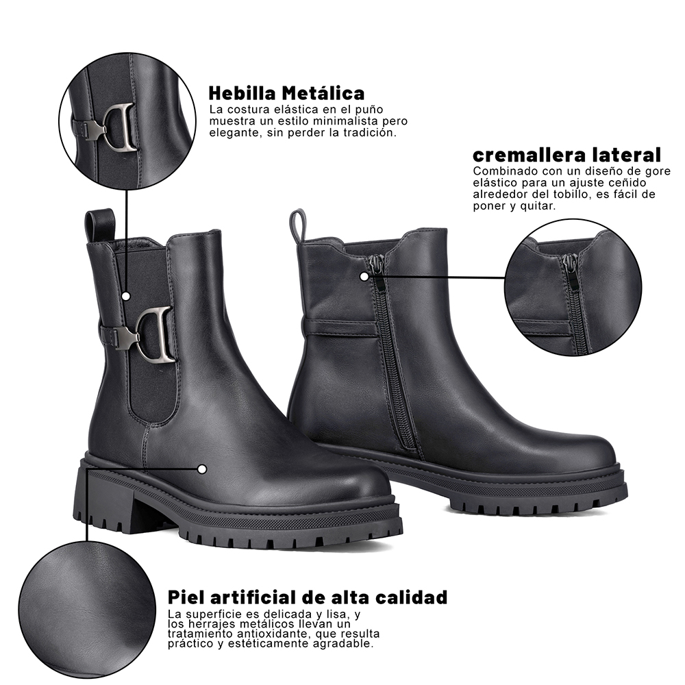 BOTIN CASUAL MUJER ECO CUERO CON FELPA COMODO WEIDE ZS60 - 8
