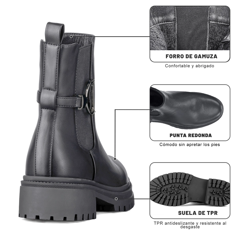 BOTIN CASUAL MUJER ECO CUERO CON FELPA COMODO WEIDE ZS60 - 9