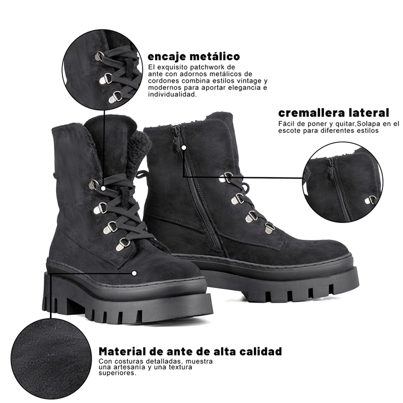 BOTIN CASUAL MUJER PLATAFORMA VINTAGE WEIDE HX503 - 8