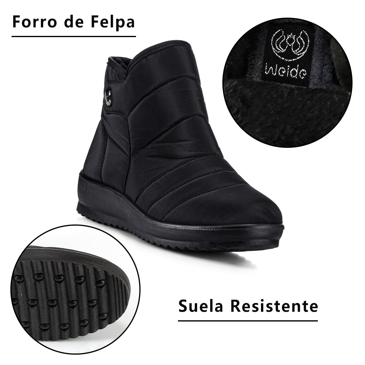 BOTIN NEGRO CASUAL MUJER WEIDE TFA189 - 8