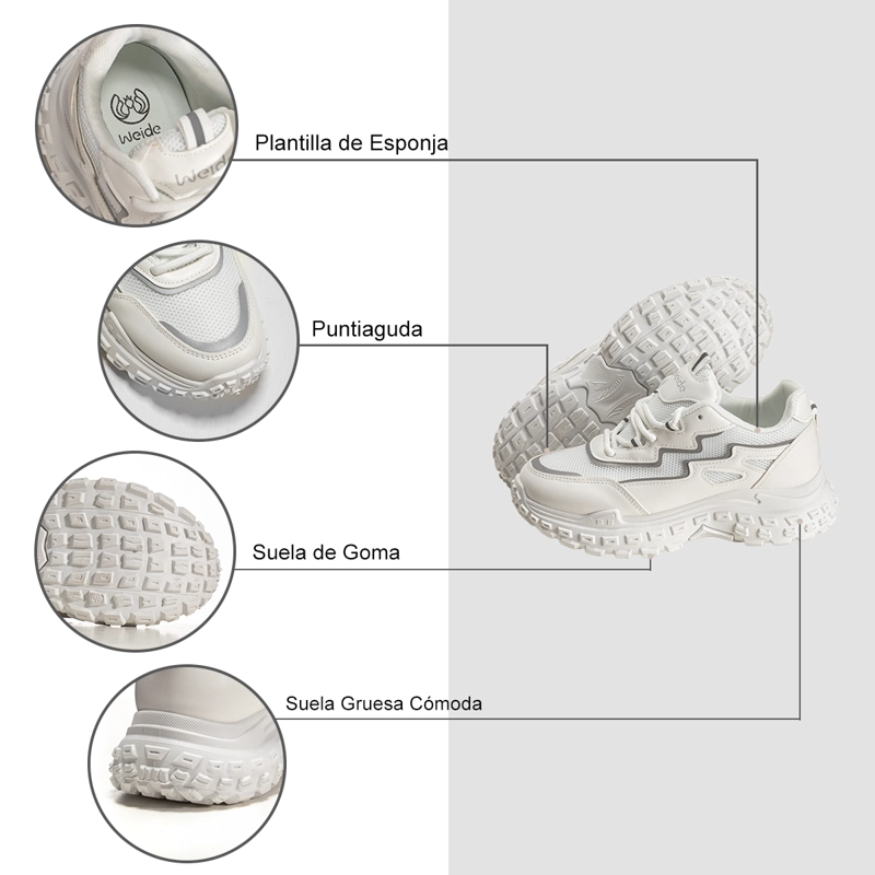 ZAPATILLAS EN COLOR BLANCO CASUAL MUJER WEIDE SL02 - 8