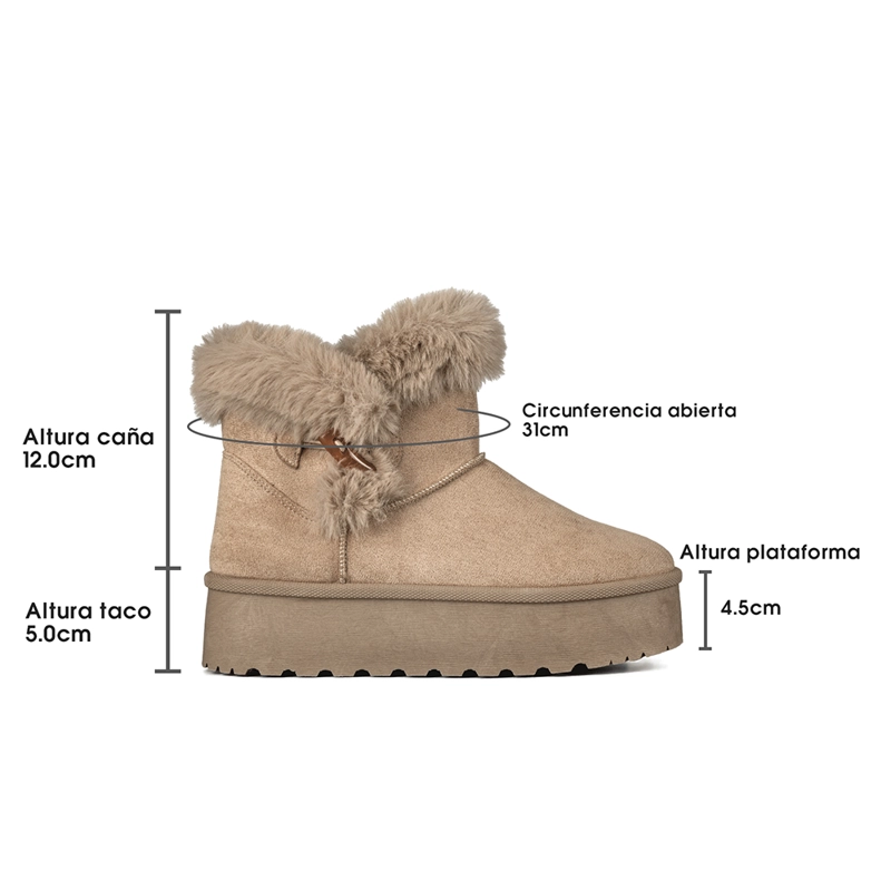 BOTIN CASUAL MUJER PU TEXIL VINTAGE ANTIDESLIZANTE WEIDE LT201 - 7