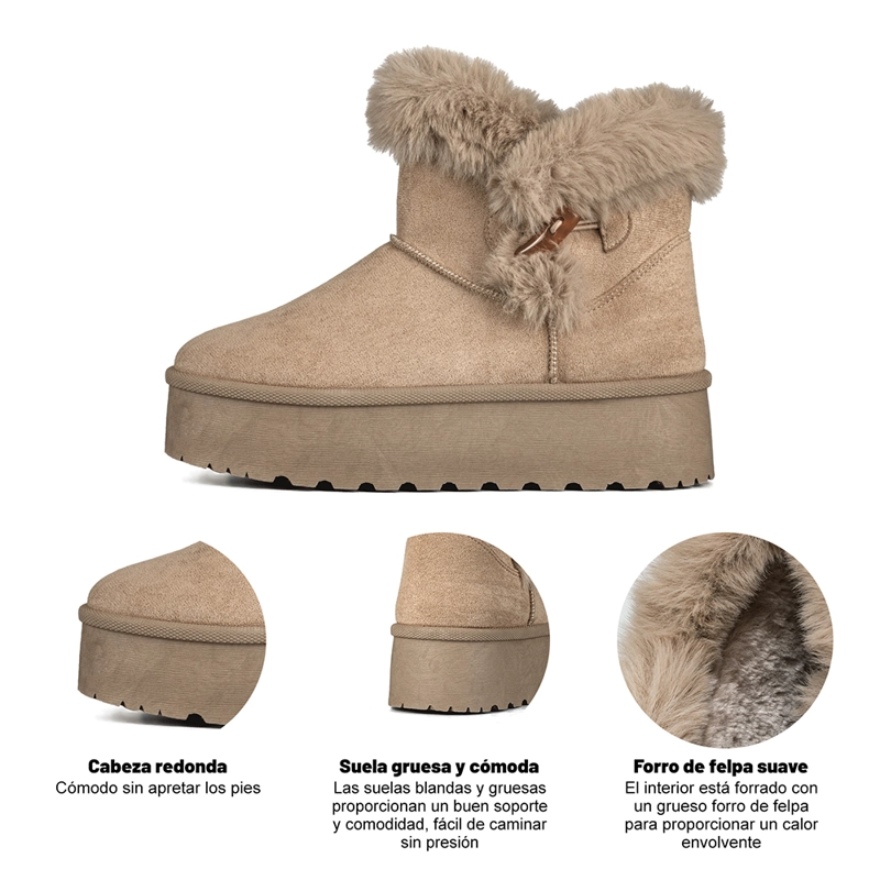 BOTIN CASUAL MUJER PU TEXIL VINTAGE ANTIDESLIZANTE WEIDE LT201 - 8