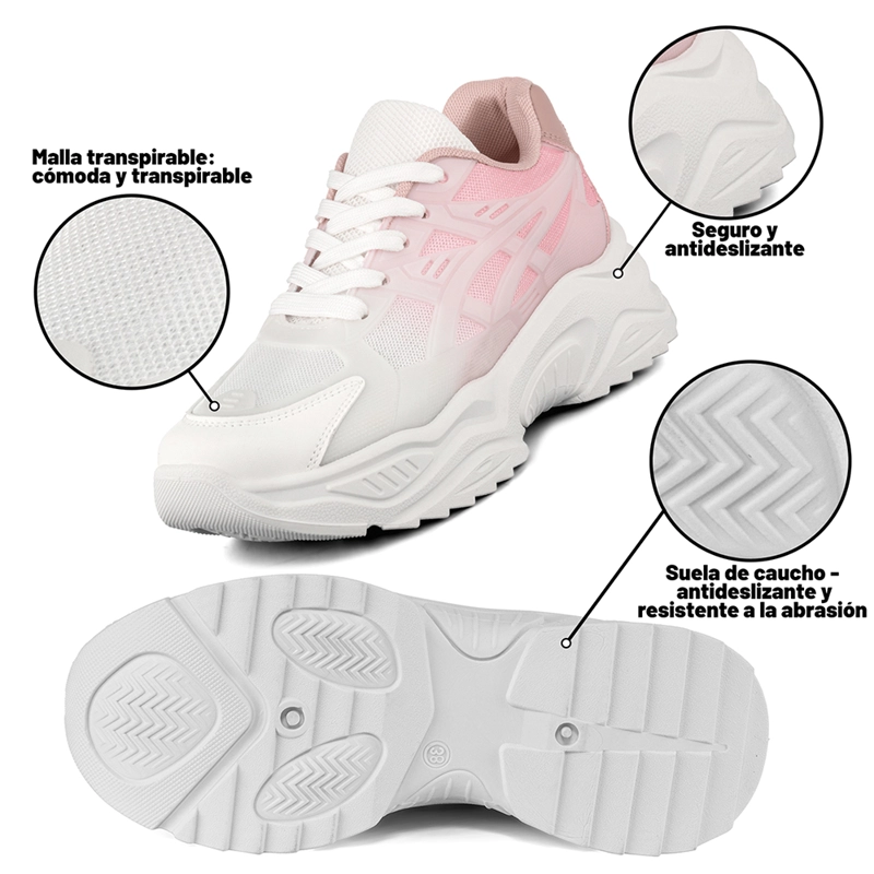 ZAPATILLA DEPORTIVA CASUAL MUJER MODA PLATAFORMA WEIDE LT612 - 8