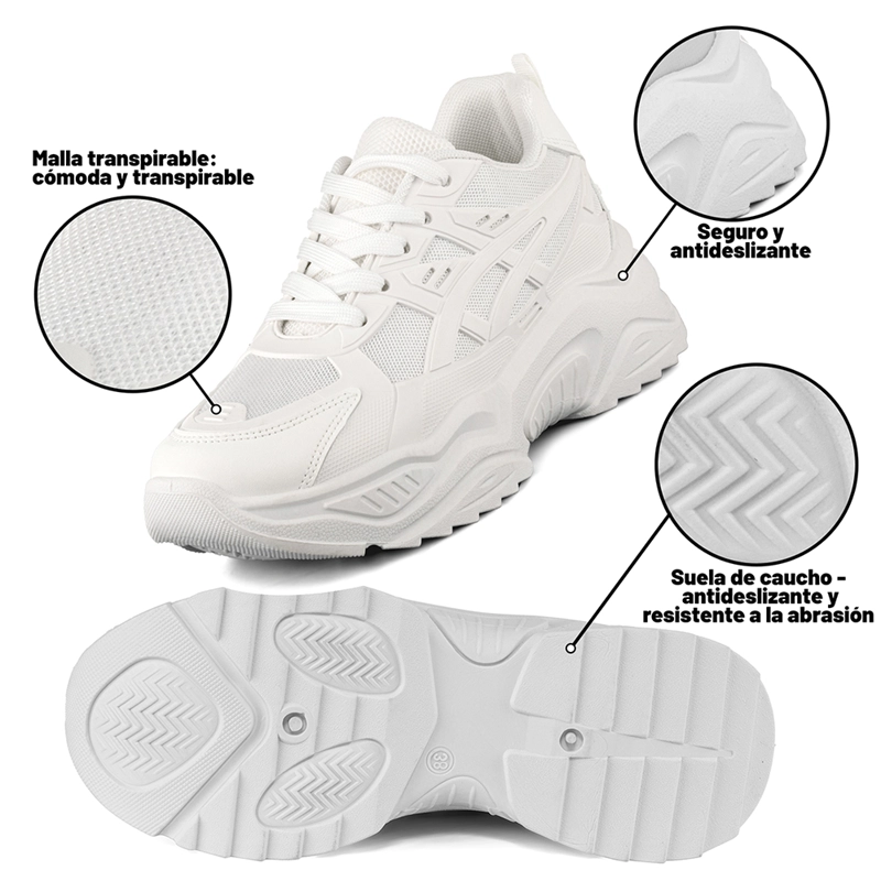 ZAPATILLA DEPORTIVA CASUAL MUJER MODA PLATAFORMA WEIDE LT612 - 8
