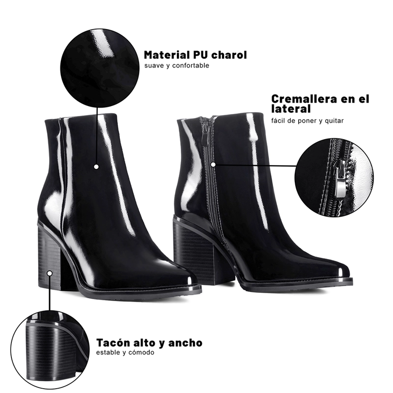 BOTIN TACO MUJER CASUAL PU WEIDE CZY656 - 9