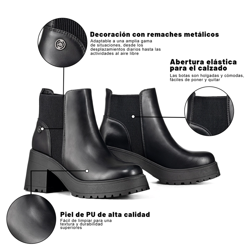 BOTIN MUJER CASUAL ECO CUERO CON FELPA VINTAGE WEIDE CZY612 - 8
