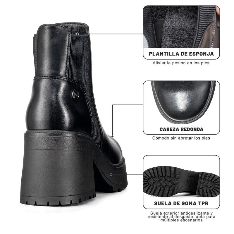 BOTIN MUJER CASUAL ECO CUERO CON FELPA VINTAGE WEIDE CZY612 - 9