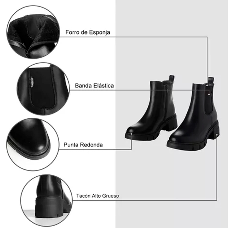BOTIN NEGRO CASUAL MUJER WEIDE ZS31 - 7