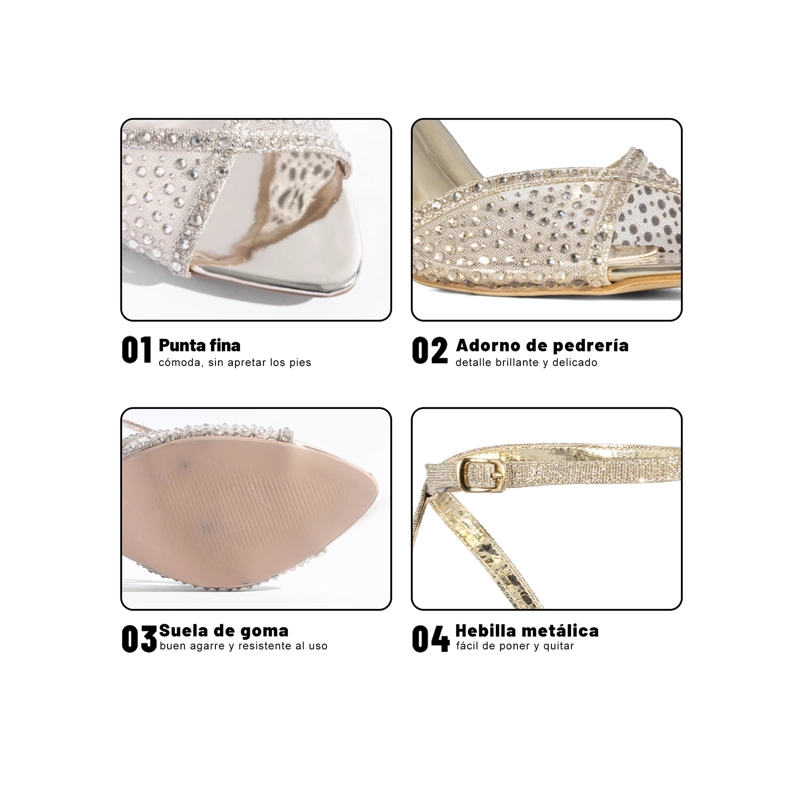 SANDALIAS FORMAL MALLA PU MUJER AGUJA WEIDE QIU526 - 5