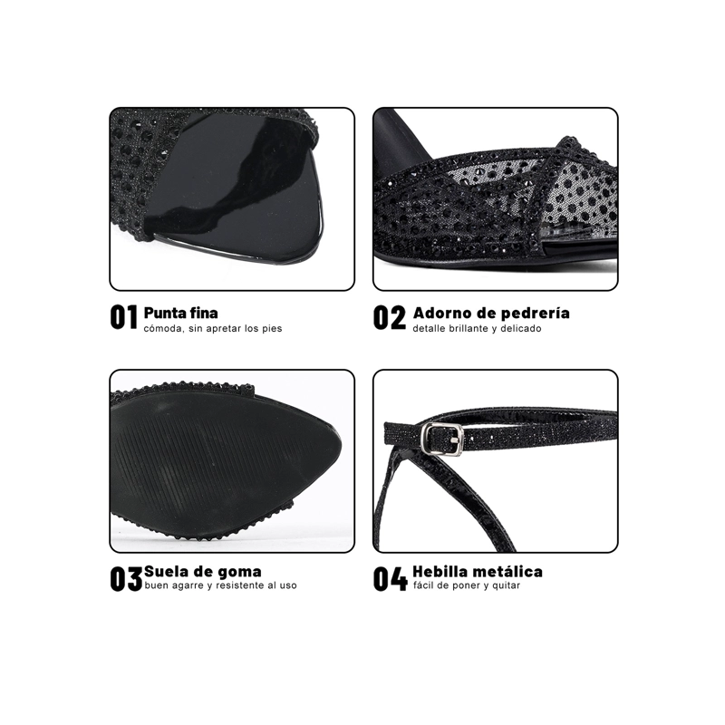 SANDALIAS FORMAL MALLA PU MUJER AGUJA WEIDE QIU526 - 5
