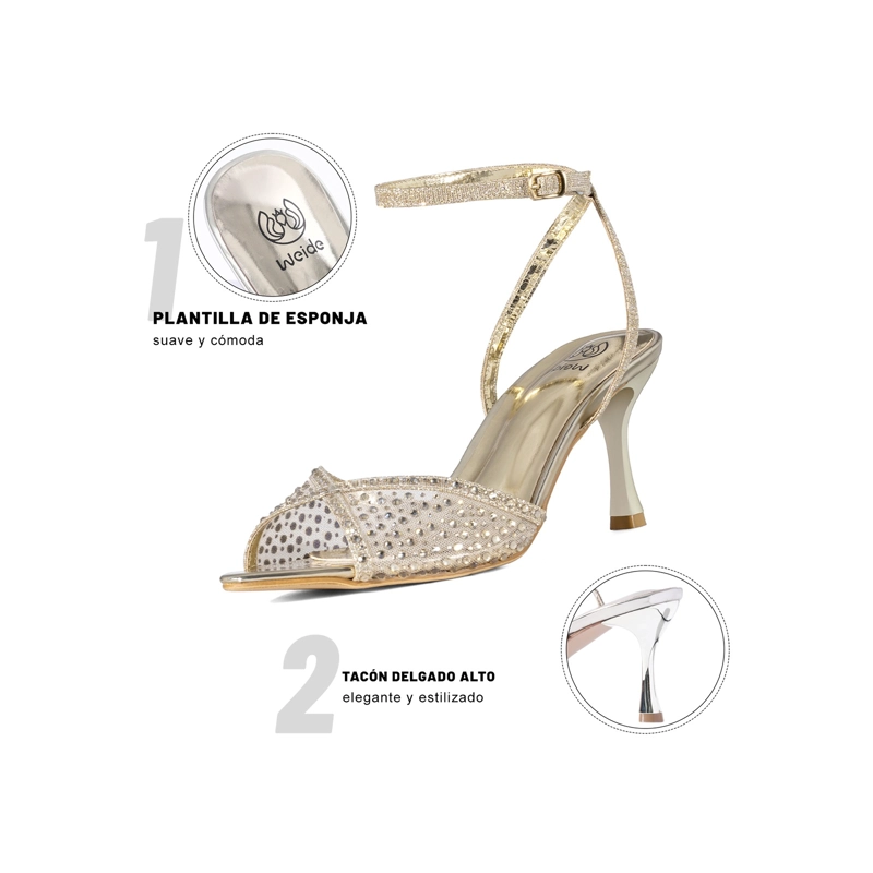 SANDALIAS FORMAL MALLA PU MUJER AGUJA WEIDE QIU526 - 6