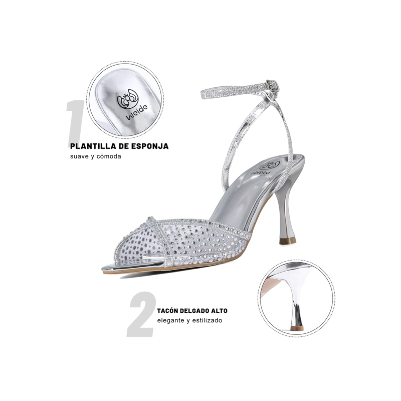 SANDALIAS FORMAL MALLA PU MUJER AGUJA WEIDE QIU526 - 6