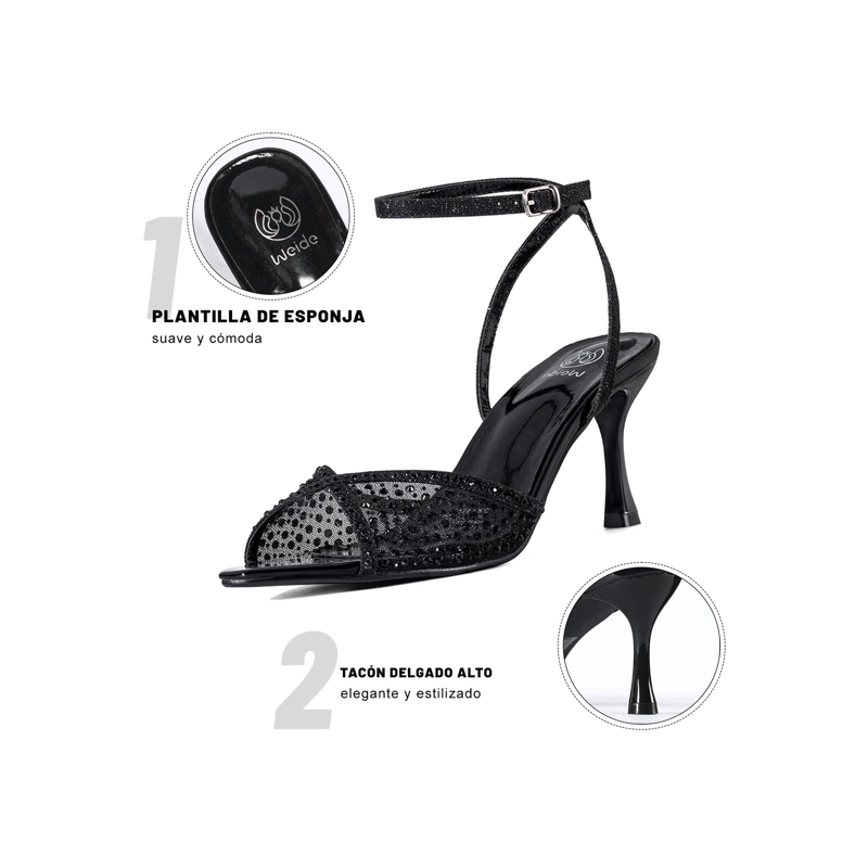 SANDALIAS FORMAL MALLA PU MUJER AGUJA WEIDE QIU526 - 6