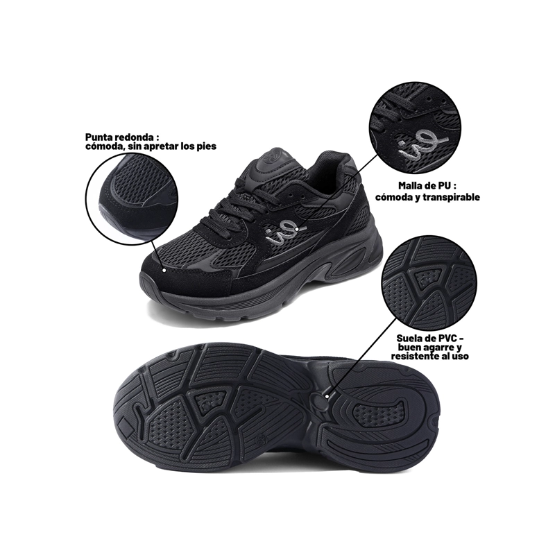 ZAPATILLAS CASUAL MALLA PU MUJER PLATAFORMA WEIDE LT222 - 6