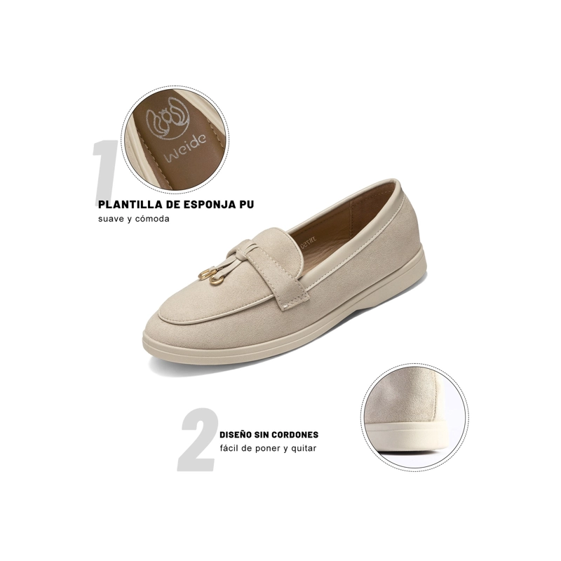 MOCASINES PU TEXTIL MUJER PLANO WEIDE JN750 - 6