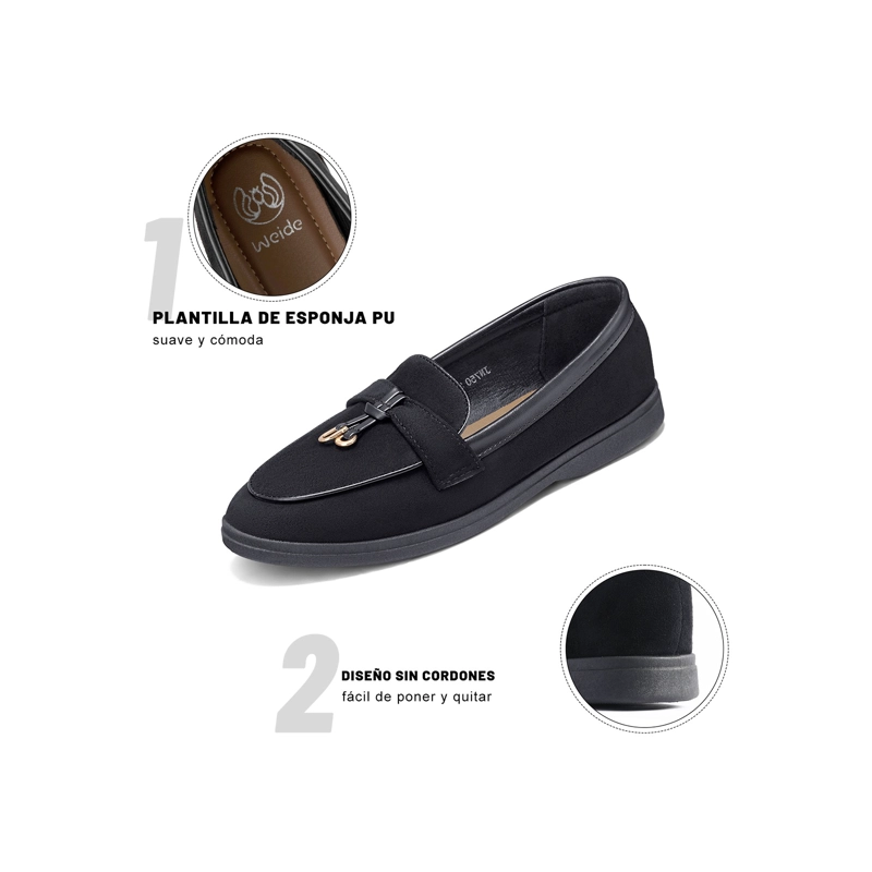 MOCASINES PU TEXTIL MUJER PLANO WEIDE JN750 - 6