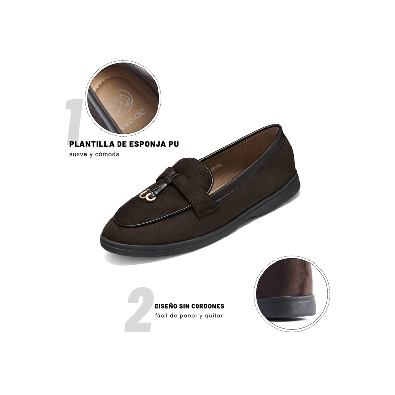 MOCASINES PU TEXTIL MUJER PLANO WEIDE JN750 - 6