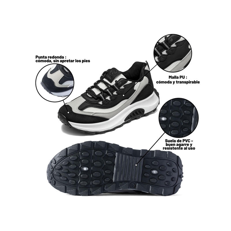 ZAPATILLAS CASUAL MALLA PU MUJER PLATAFORMA WEIDE LT220 - 6