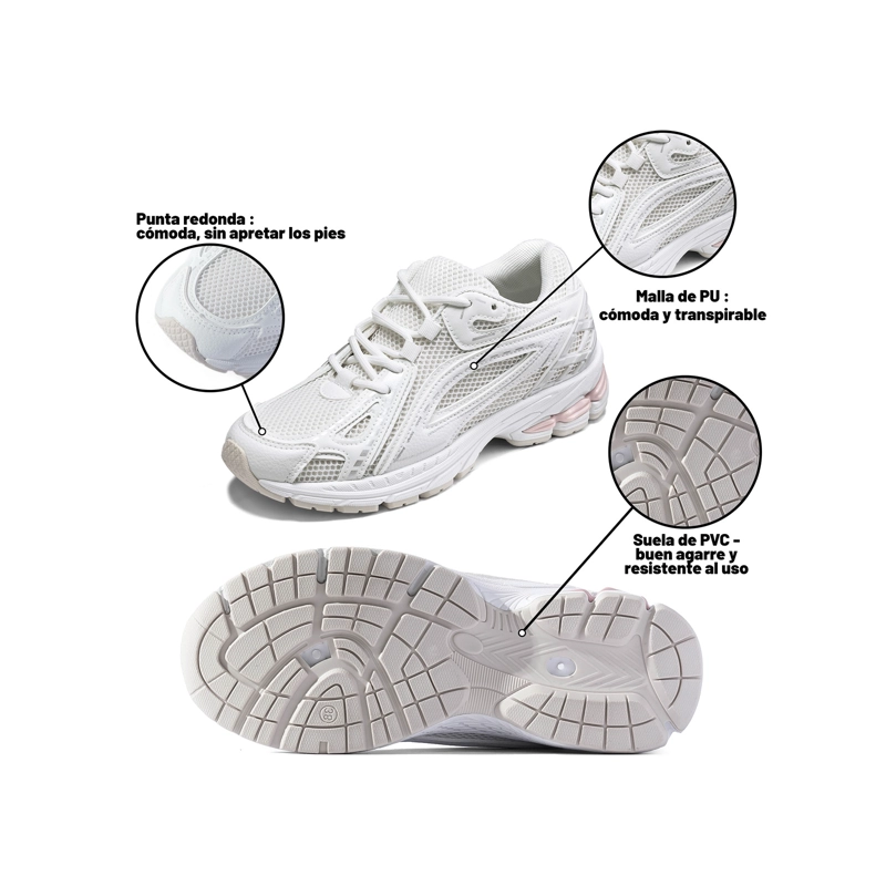ZAPATILLAS CASUAL MALLA PU MUJER PLATAFORMA WEIDE LT221 - 6