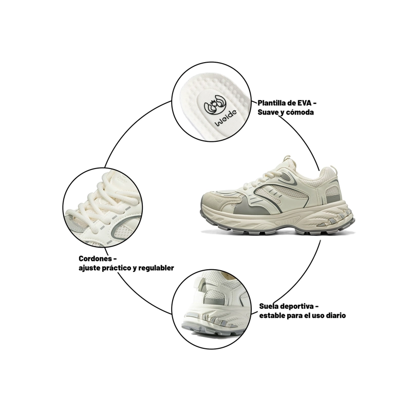 ZAPATILLAS MALLA PU MUJER PLATAFORMA WEIDE TFA330 - 5