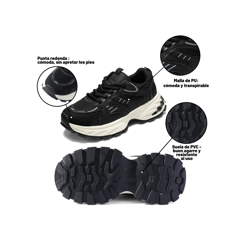ZAPATILLAS MALLA PU MUJER PLATAFORMA WEIDE TFA330 - 6