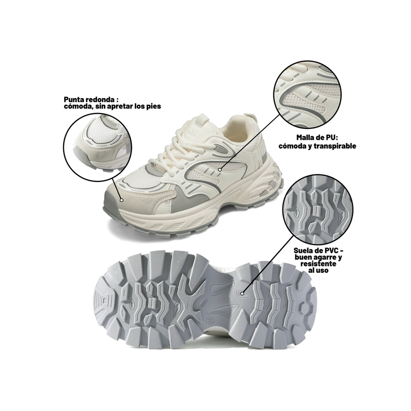 ZAPATILLAS MALLA PU MUJER PLATAFORMA WEIDE TFA330 - 6