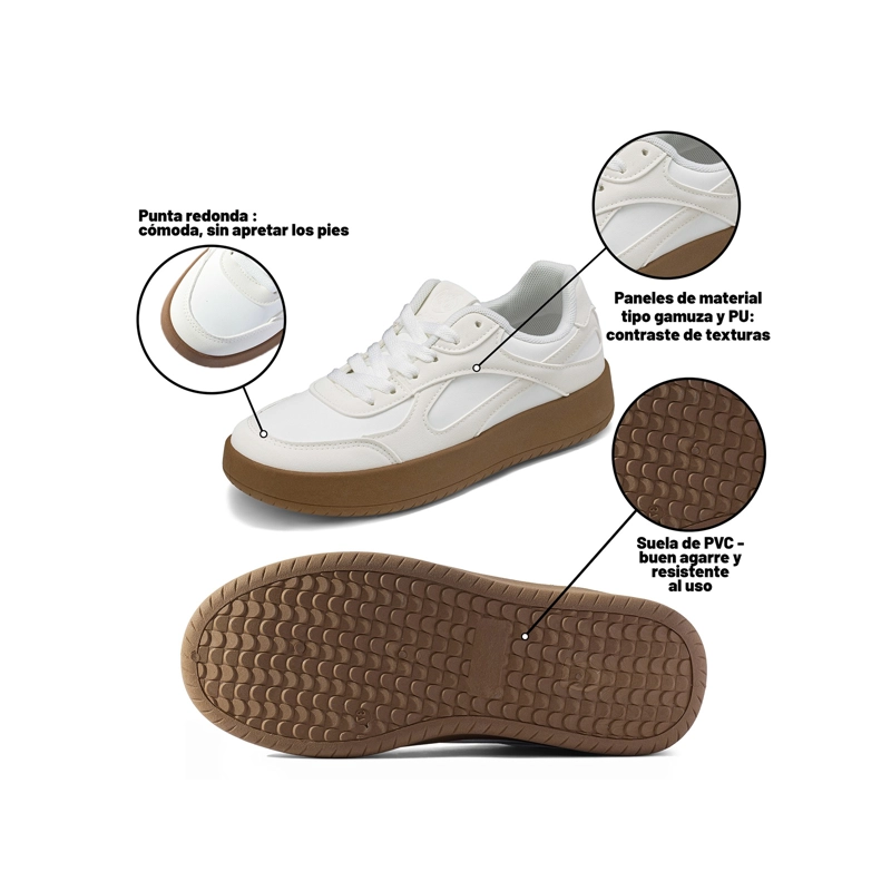 ZAPATILLAS PU TEXTIL MUJER PLANO WEIDE TFA331 - 6