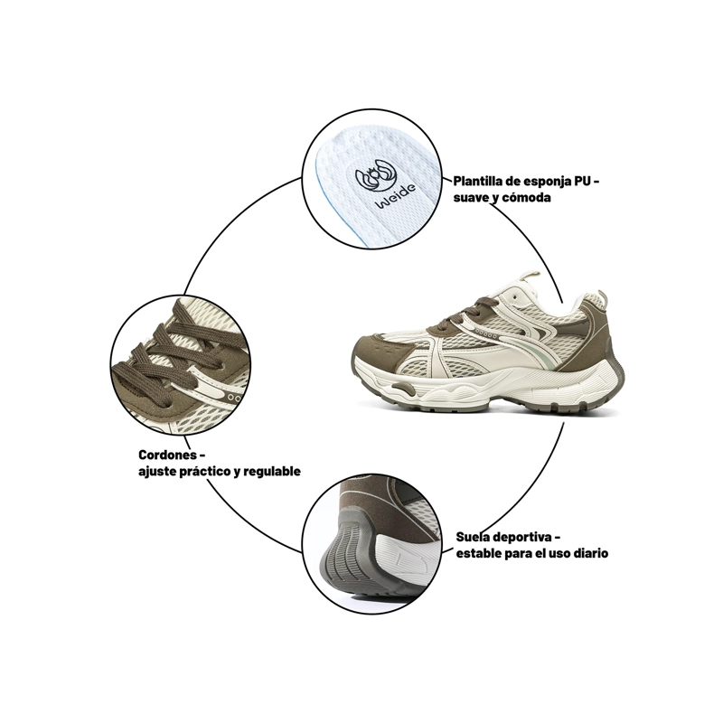 ZAPATILLAS MALLA PU MUJER PLATAFORMA WEIDE SL80 - 5