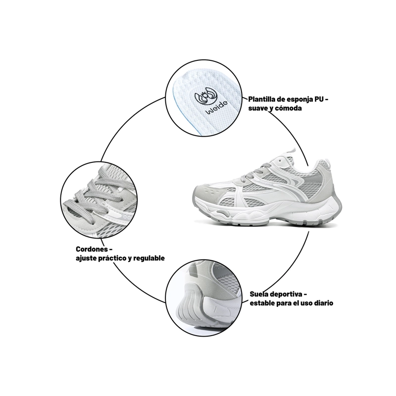 ZAPATILLAS MALLA PU MUJER PLATAFORMA WEIDE SL80 - 5