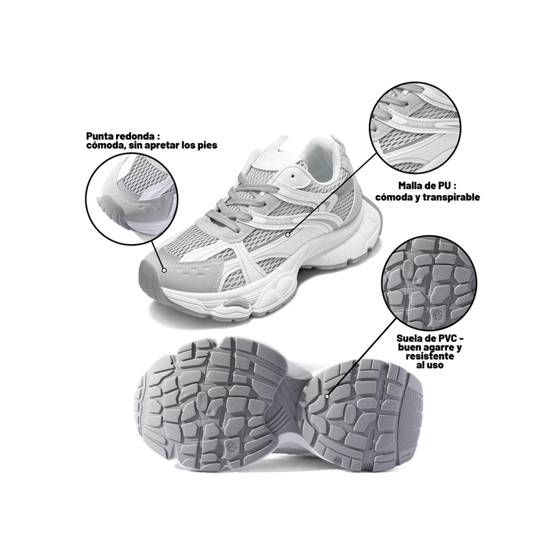 ZAPATILLAS MALLA PU MUJER PLATAFORMA WEIDE SL80 - 6
