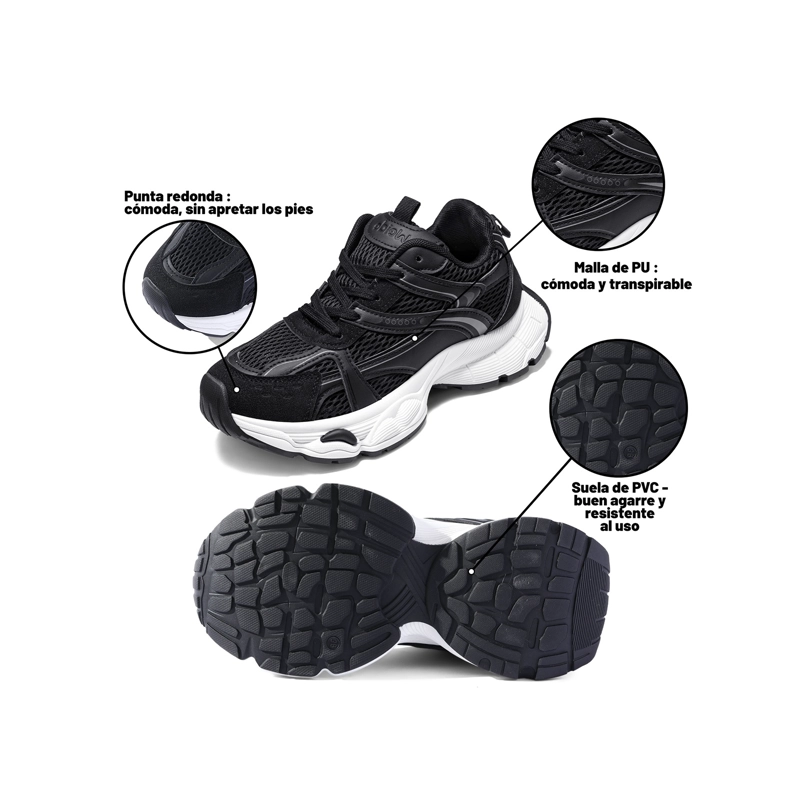 ZAPATILLAS MALLA PU MUJER PLATAFORMA WEIDE SL80 - 6
