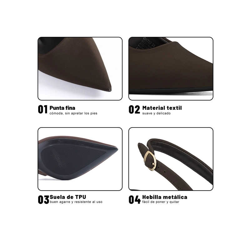 ZAPATOS TACO PU TEXTIL MUJER AGUJA WEIDE GH223 - 5