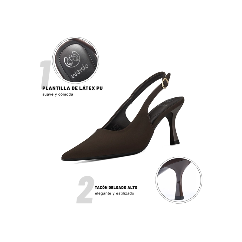 ZAPATOS TACO PU TEXTIL MUJER AGUJA WEIDE GH223 - 6