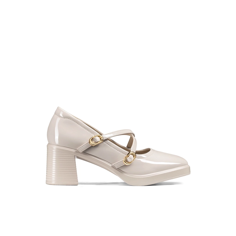 ZAPATOS TACO CASUAL PU ACHAROLADO MUJER CUADRADO WEIDE GH220 - 1