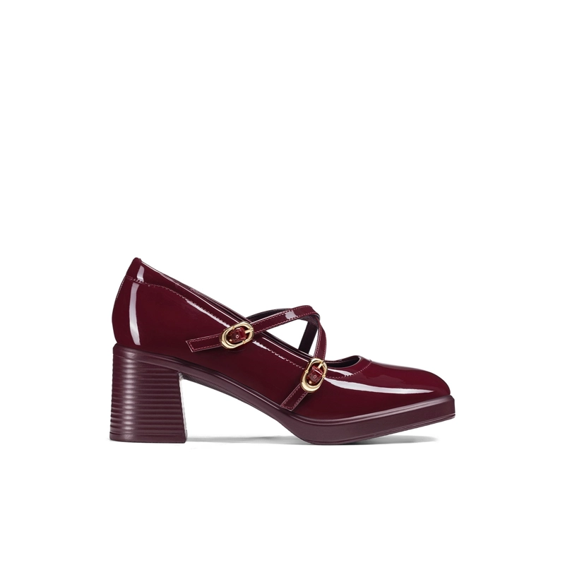 ZAPATOS TACO CASUAL PU ACHAROLADO MUJER CUADRADO WEIDE GH220 - 1